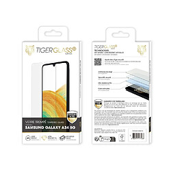 Tiger Verre Trempé pour Samsung Galaxy A34 5G Recyclé Ultra-résistant Transparent