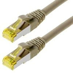 Helos - Patch-Kabel - RJ-45 (M) zu RJ-45 (M) - 15 m - SFTP, PiMF - CAT 6a - halogenfrei, ohne Haken - Grau