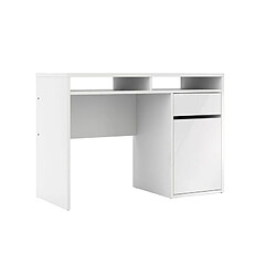 But Bureau 1 porte et 1 tiroir BEST LAK 3 Blanc laqué 