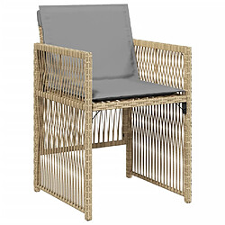 Avis vidaXL Chaises de jardin avec coussins lot de 4 mélange beige