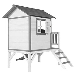 Acheter AXI Maison Enfant Beach Lodge XL en BLANC avec Toboggan en Gris | Maison de Jeux en Bois FFC pour Les Enfants | Maisonnette / Cabane de Jeu pour Le Jardin