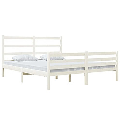 Avis Maison Chic Lit Moderne Chambre - Cadre/structure de lit pour adulte Bois de pin massif 140x190 cm Blanc -MN85562