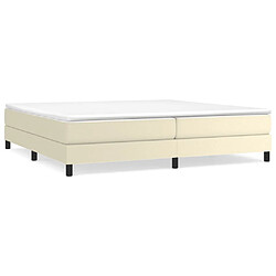 vidaXL Sommier à lattes de lit avec matelas Crème 200x200cm Similicuir