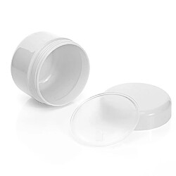 Avis Récipient cosmétique de crème pour le visage vide en plastique rechargeable avec couvercle blanc-50g