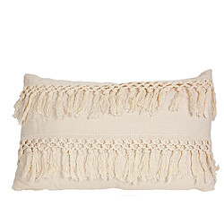 Coussin Romimex Blanc Avec franges 30 x 10 x 50 cm