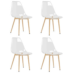 Maison Chic Lot de 4 Chaises à manger,Chaise pour cuisine Transparent PET -MN69921