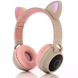 Casque d'oreille de chat LED casque gris