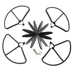 Hélices 3 feuilles à 3 feuilles + anneaux de protection pour hubsan h501s rc quadculter noir