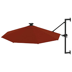 Helloshop26 Parasol mural avec mât métallique et led 300 cm orange 02_0008696