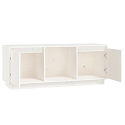 Acheter vidaXL Meuble TV Blanc 110,5x35x44 cm Bois de pin massif