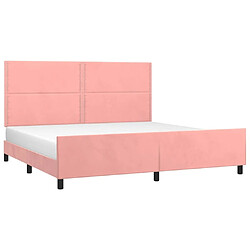 Avis Maison Chic Cadre/structure de lit avec tête de lit pour adulte - Lit Moderne Chambre Rose 200x200 cm Velours -MN45716