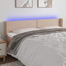 Maison Chic Tête de lit moderne à LED lumineuse pour chambre - Décoration de lit Cappuccino 203x16x78/88 cm Similicuir -MN11291