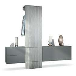 Mpc Vestiaire Gris Et Anthracite (lxhxp) : 209 X 193 X 35