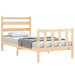 Avis Maison Chic Cadre/structure de lit avec tête de lit pour adulte - Lit Moderne Chambre 90x200 cm bois massif -MN84399