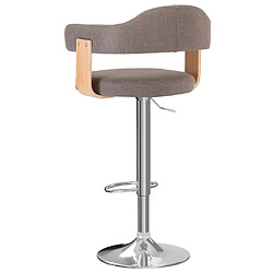 Acheter vidaXL Tabourets de bar lot de 2 taupe bois courbé et tissu