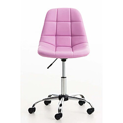 Decoshop26 Chaise de bureau tabouret sur roulettes hauteur réglable en PVC rose et métal chromé 10_0002491