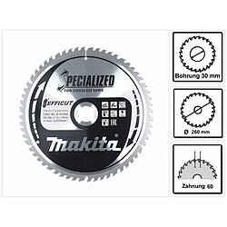 Makita CMSXF26080G Lame de scie circulaire SPECIALIZED EFFICUT 260 x 30 x 1,65 mm , 60 dents pour bois ( B-67284 )