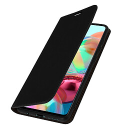 Avizar Étui Samsung Galaxy A51 Cuir Véritable Porte cartes Support Vidéo noir