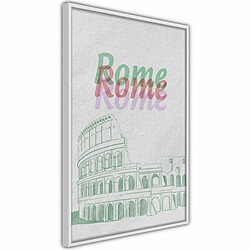 Paris Prix Affiche Murale Encadrée Pastel Rome 20 x 30 cm Blanc