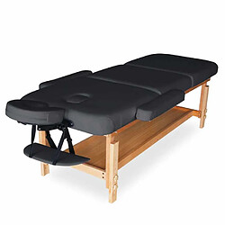 Avis Bodyline - Healt And Massage Table de massage en bois fixe réglable multi-position 225 cm Massage-pro, Couleur: Noir