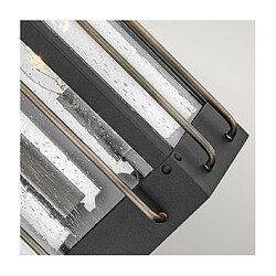 Elstead Lighting Applique murale extérieur Hinkley Aluminium,laiton,verre grainé transparent Noir texturé avec bronze bruni