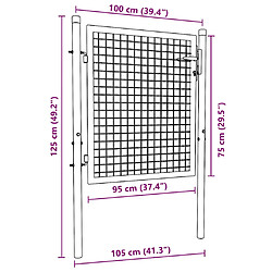 vidaXL Portail de clôture acier 100x75 cm vert pas cher