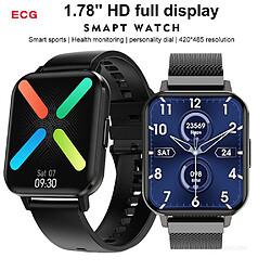 Universal Smartwatch 1.78 pouces grand écran multisports mode cardiofréquence pour Drop | Smartwatch (noir)