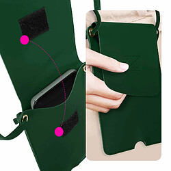 Acheter Avizar Pochette Bandoulière Smartphone avec Rangement carte Simili cuir vert foncé