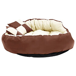 Avis vidaXL Coussin réversible lavable de chien Marron et crème 110x80x23cm