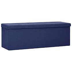 Maison Chic Banc de rangement | Meuble de rangement d'Entrée | Coffres d'Intérieur pliable Bleu Faux lin -MN12433