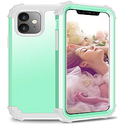 Wewoo Coque Rigide Pour iPhone 11 PC + Silicone Protection anti-chute téléphone portable en trois parties Vert