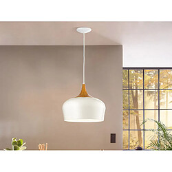 EGLO Suspension en acier finition bois diamètre 35cm OBREGON - Blanc