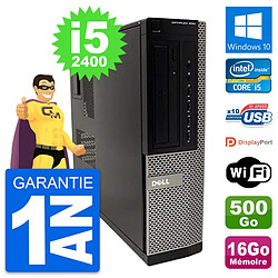 PC Dell OptiPlex 990 DT Intel i5-2400 RAM 16Go Disque Dur 500Go Windows 10 Wifi - Occasion