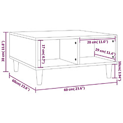 vidaXL Table basse chêne marron 60x60x30 cm bois d'ingénierie pas cher