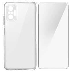 Avizar Coque Xiaomi Redmi Note 10 Pro Souple Film Verre Trempé 9H Transparent