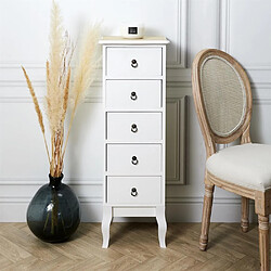 The Home Deco Factory Chiffonier en bois 5 tiroirs Victoria.