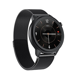 Chrono Montre connectée Chronus pour hommes femmes, bracelet de 1.3'', étanche, moniteur de pression artérielle, de fréquence cardiaque, de température corporelle et d'activité physique pour Android IOS-Noir