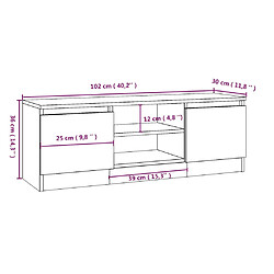 vidaXL Meuble TV avec porte Noir 102x30x36 cm pas cher