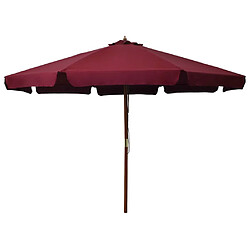 Maison Chic Parasol Jardin | Parasol avec mat en bois 330 cm Bordeaux - GKD60387