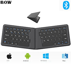 BOW-Mini clavier sans fil pliable pour ordinateur,gris,Anglais