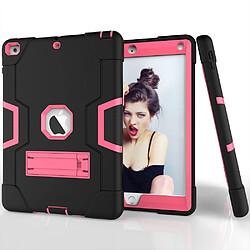 Coque en silicone antipoussière bi-couleur rose noire pour votre Apple iPad 9.7