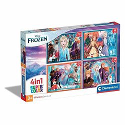 Clementoni Frozen Supercolor 4 in 1-Disney La Reine des Neiges Progressifs (12, 16, 20, 24 Pièces), Enfants 3 Ans, Puzzle Dessin Animé-Fabriqué en Italie, 21518