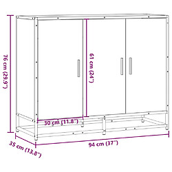 vidaXL Buffet sonoma gris 94x35x76 cm bois d'ingénierie pas cher