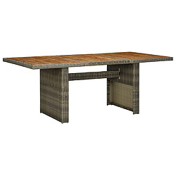 vidaXL Table de jardin Marron Résine tressée et bois d'acacia massif