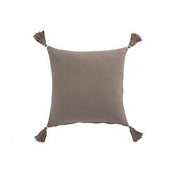 Dansmamaison Coussin Fleur + Floches Coton Taupe