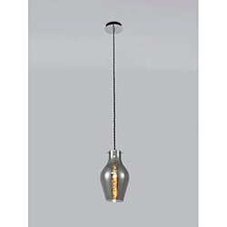 Avis Luminaire Center Suspension design 1 ampoule Chrome poli,fumé