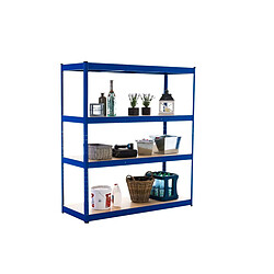 Decoshop26 Etagère galvanisée pour charges lourdes en métal 4 niveaux bleu 160x60x180cm ETA10073