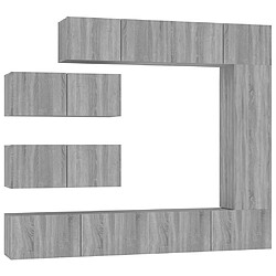 Maison Chic Ensemble de meubles TV 7 pcs | Banc TV Moderne pour salon | Meuble de Rangement - Sonoma gris Bois d'ingénierie -MN79668