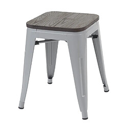 Avis Mendler 4x Tabouret HWC-A73, avec siège en bois, métal, style industriel, empilable ~ gris