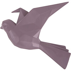 Pt' Oiseau fixation murale en résine violet mat origami Petit modèle.